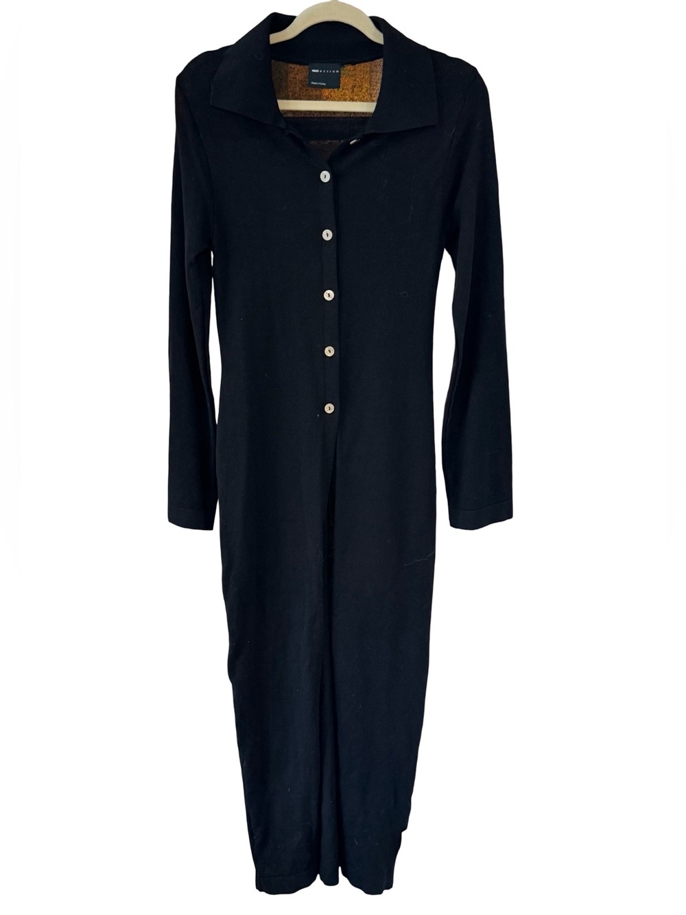 ⚫️▪️ASOS Black Long-Sleeve Button-Front Collared Maxi Dress▪️⚫️‎